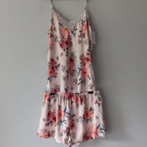 NEW Flora Nikrooz Cami Short Pajama Set Lace Pink Blue White Sexy Floral Large